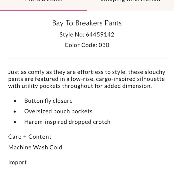 NWT Free People Bay to the Breakers harem (drop crotch) pants - Picture 4 of 13